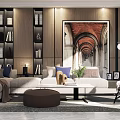 Modern sofa coffee table combination 3d model