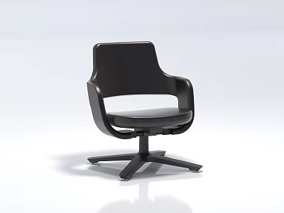 Black Modern Office Chair With Armrests And Five Star Base 3d model