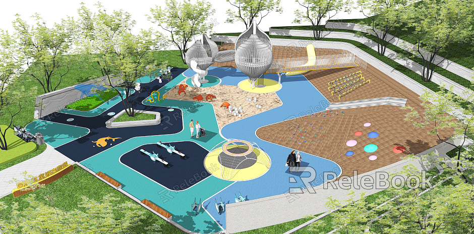 Modern Playground Children's Playground Activity Area Landscape Amusement Facilities model