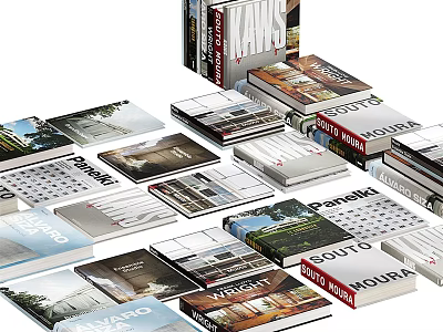 Books And Magazines With Diverse Covers Featuring Architecture And Scenery 3d model
