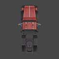 Vintage Red Heavy Duty Truck With Classic Front Design And Large Tires
