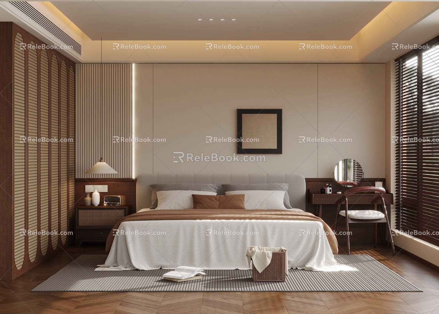 Modern Middle Style Bedroom 3d model