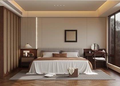 Modern Middle Style Bedroom 3d model