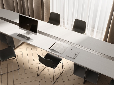 Conference table and chair combination model