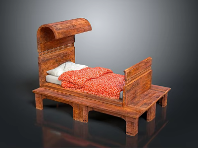 Elegant Single Sofa With Carved Wooden Frame And Soft Comfortable Cushions 3d model