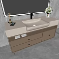 Elegant Modern Bathroom Vanity with Light Countertop Wooden Drawers LED Mirror and White Flowers