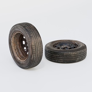 Car tires physical scanning tires real old tires 3d model