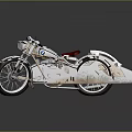 Classic Vintage Motorcycle With Silver Sidecar Leather Seat And Retro Headlight