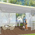 Modern Gallery Frame Special-shaped Landscape Gallery Frame Curved Arc Surface Gallery Frame 3d model