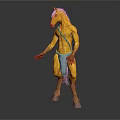 Game Movie Centaur Character Yellow Muscular Human Upper Body Equine Lower Body With Blue Shorts