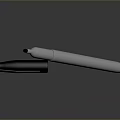 White Daily Use Pen With Black Cap And Comfortable Grip Design 3d model