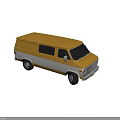 Vintage Yellow and White Van With Retro Exterior Design and Classic Body Style