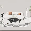 Modern Living Room Sofa Coffee Table Set with Cushions Rug and Floor Lamp