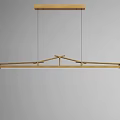 Sleek Modern Gold Linear Pendant Light With Hanging Metal Structure 3d model