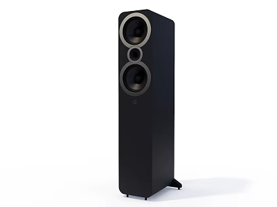 Black Floor Standing Speaker With Modern Design And Dual Audio Drivers 3d model