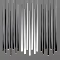 Slender Black and White Chandelier Rods Neatly Arranged in Modern Design