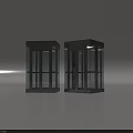 Modern Elevator Design With Glass Doors And Stainless Steel Frame Structure 3d model