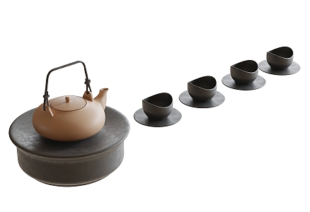 Tea Set Ornaments 3d model