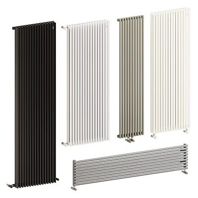 Modern Radiators In Black White Gray And Silver Vertical Horizontal Styles 3d model