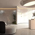 Minimalist Soft Beige Beauty Salon Reception Interior With Neat Product Display And Comfortable Lounge Space