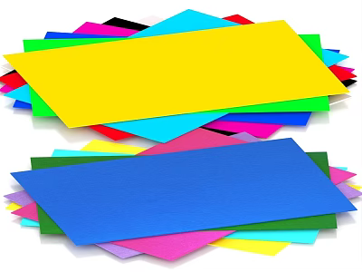 Decorative Ornament Combination With Colorful Stacked Paper Sheets In Various Hues 3d model