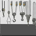 High Quality Hardware Tools Featuring Chains Pulleys Hooks and Metal Components 3d model