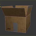 Open Brown Corrugated Cardboard Box With Tape Sealed Edges On Dark Background