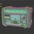 Retro Electronic Device With Green Frame Digital Display Control Dials And Knobs