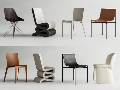 Modern Accent Chairs With Multiple Designs Different Colors And Contemporary Styles 3d model