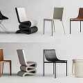 Modern Accent Chairs With Multiple Designs Different Colors And Contemporary Styles 3d model