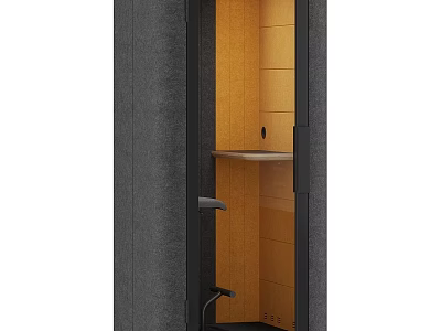 Modern Storage Cabinet With Wooden Interior Black Exterior Door And Shelf Design 3d model