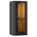 Modern Storage Cabinet With Wooden Interior Black Exterior Door And Shelf Design