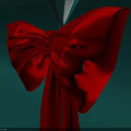 Elegant Decorative Ornament Set With Red Bow On Stand And Green Background