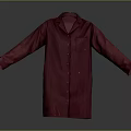 Maroon Long Sleeve Shirt Coat with Collar Pocket and Button Front Design