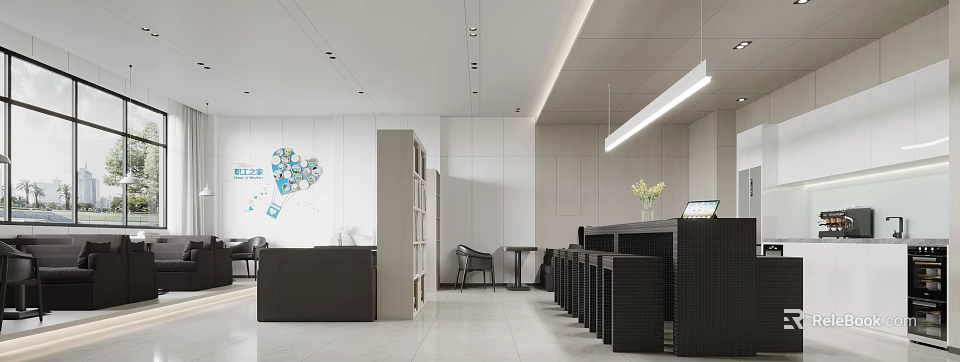 Modern Stylish Lounge Area Interior With Sofa Coffee Table And Wall Art 3d model