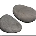 Rough Gray Stone Sofa Stool With Irregular Shape And Textured Surface Design 3d model