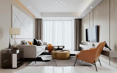 modern living room 3d model