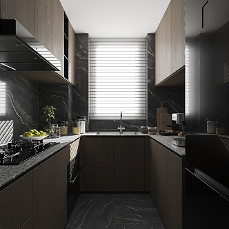 Modern home kitchen 3d model