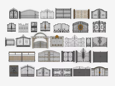 Jane European Gate Iron Gate 3d model