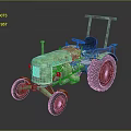 Vintage Green Tractor With Red Wheels Classic Design Metal Body And Antique Look