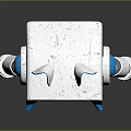 Cute Cat Robot With White Blue Body Cat Ears And Pink Accents Design
