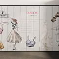 Fashion Illustration Artwork With Stylish Cartoon Characters And Trendy Outfits