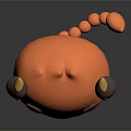 Cute Orange Scorpion Doll With Brown Horns And Smiling Face Design