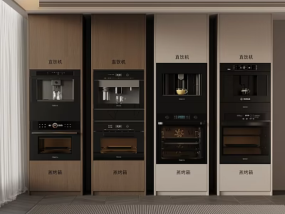 Modern Kitchen Steam Ovens With Built in Design And Multiple Units 3d model
