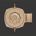 Golden Mechanical Motor Component With Heat Sink Structure And Shiny Metal Design