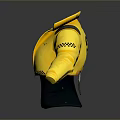 Yellow Jacket With Black Accents And Shoulder Details On Mannequin