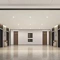 Office building elevator corridor 3d model