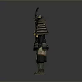 A Man In Traditional Samurai Armor With Bat Like Horns And Golden Emblem