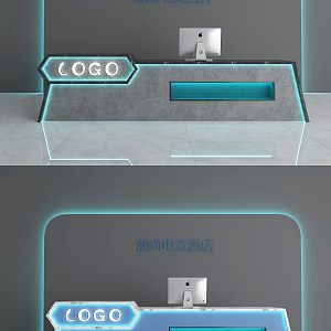 Industrial wind front desk 3d model