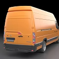 Orange Cargo Van With Sleek Exterior Design Black Windows And Modern Style